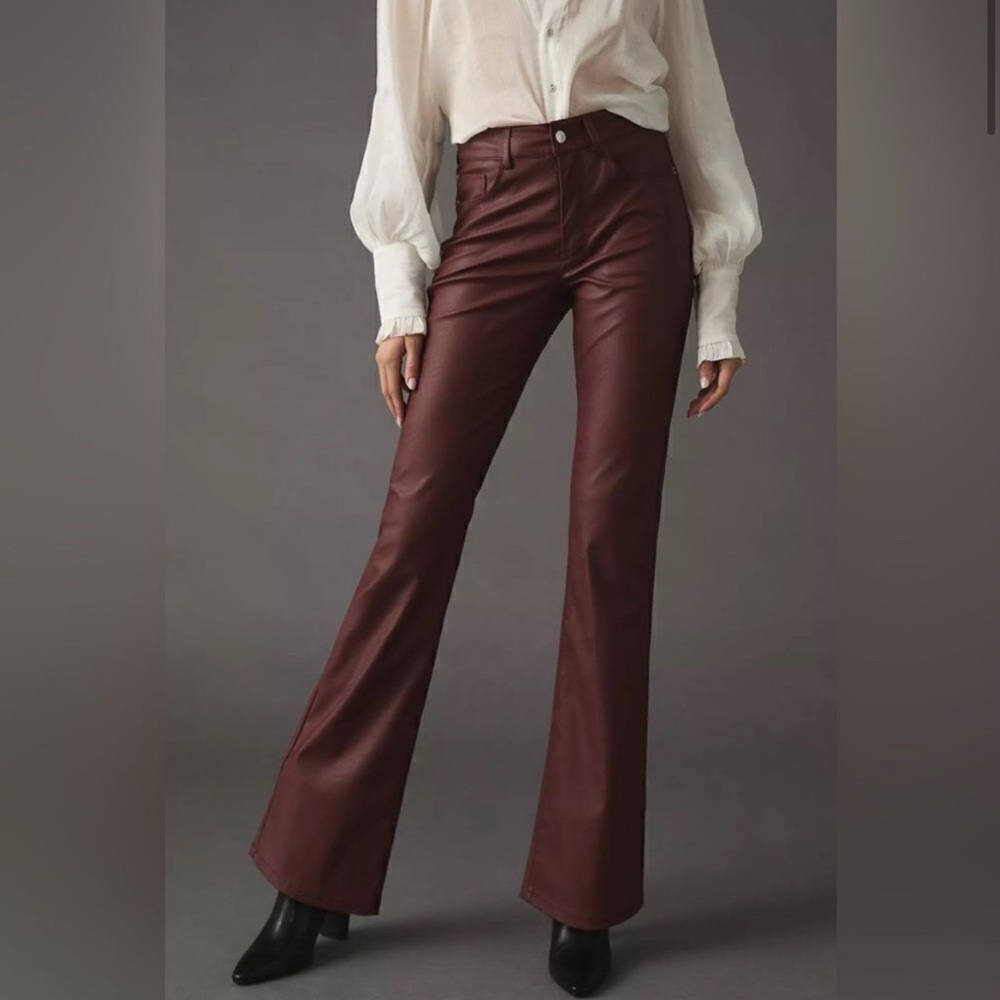 Anthropologie Pilcro The Yaya Mid Rise Vegan Leather Pants